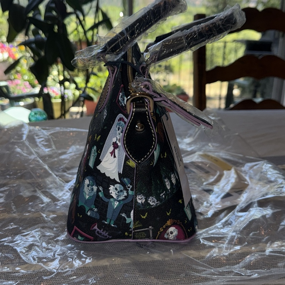 Dooney & Bourke Black Satchel with Haunted Mansion (2018 Collection) - Picture 7 of 8